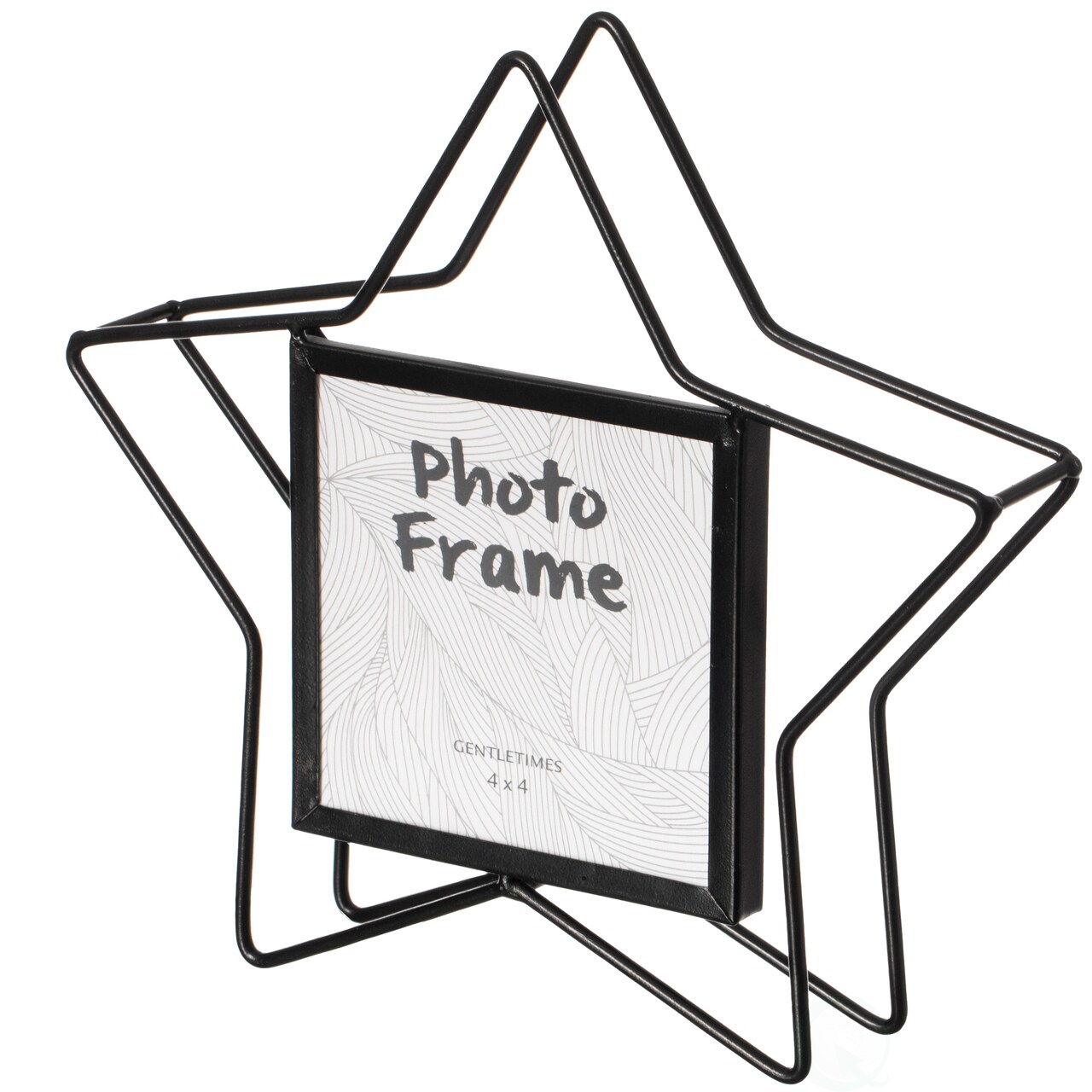Modern Star Shape Black Metal Decor Photo Frame for Tabletop Display